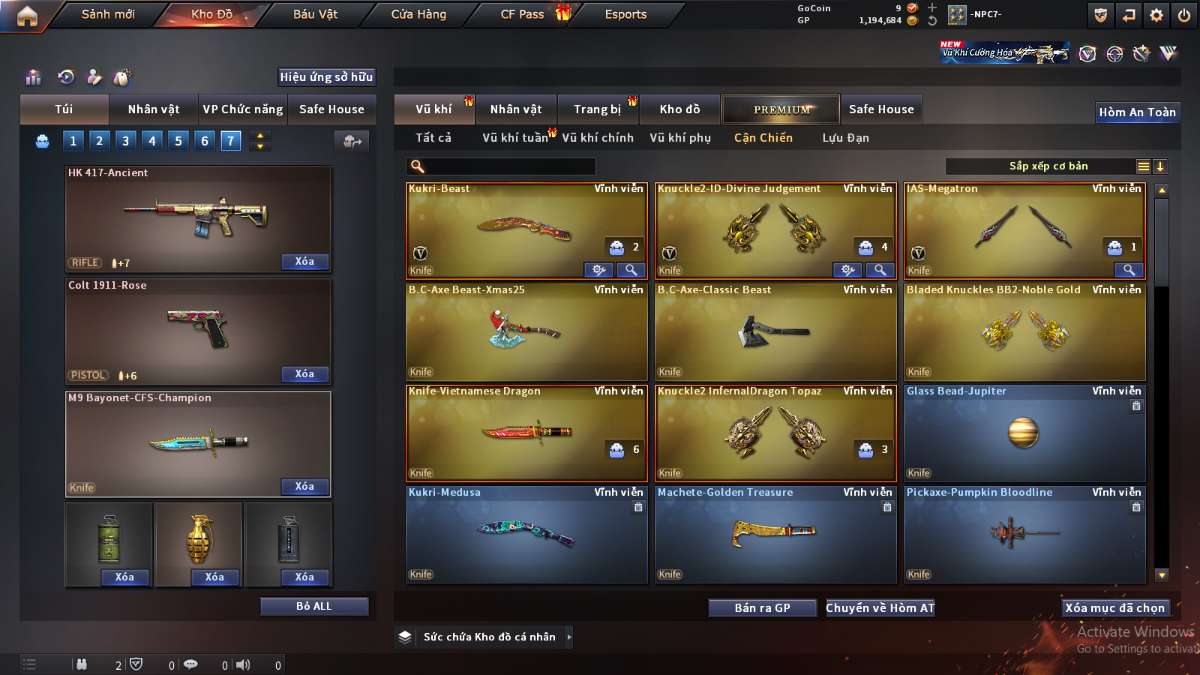 shop acc cf uy tin gia re